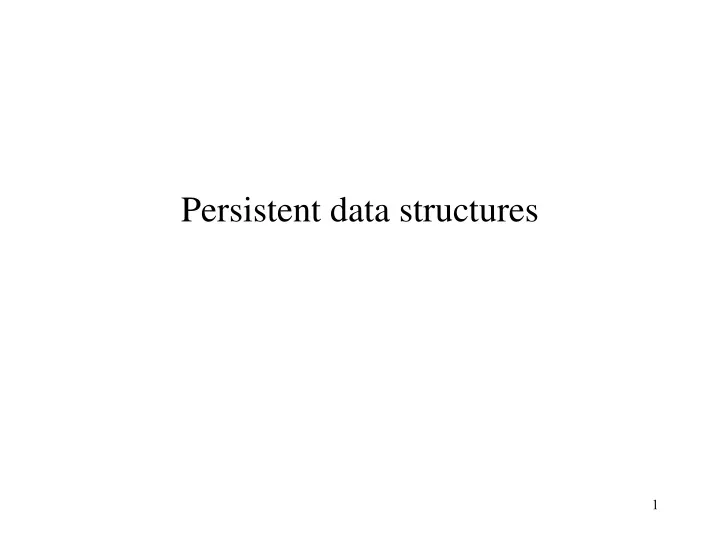 persistent data structures