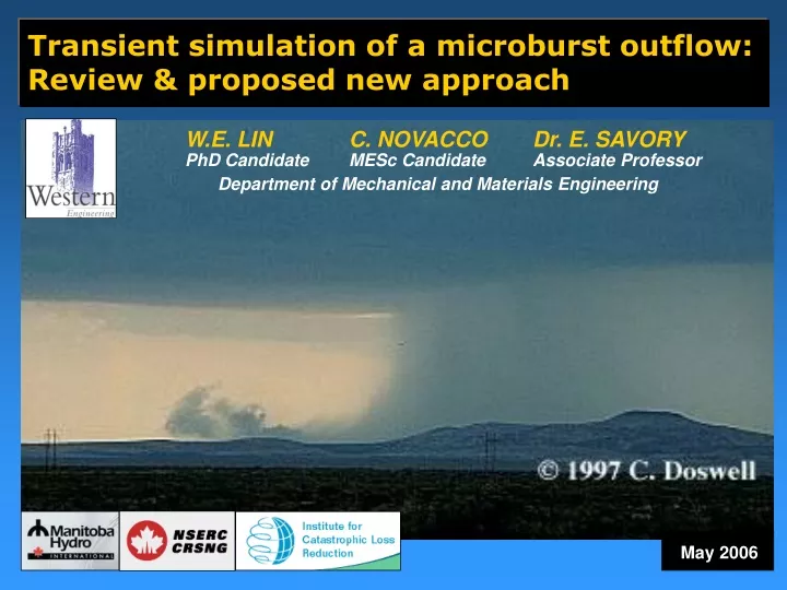 transient simulation of a microburst outflow