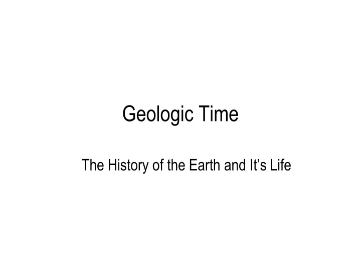 geologic time