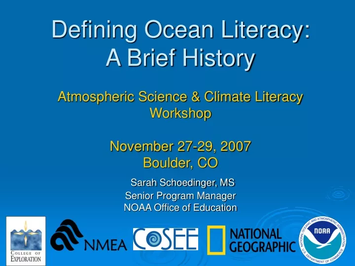 defining ocean literacy a brief history