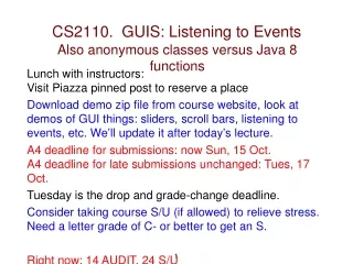 CS2110.  GUIS: Listening to Events