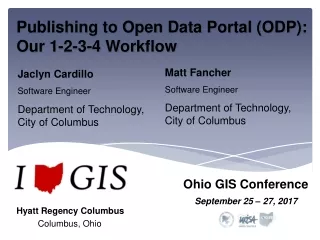 Publishing to Open Data Portal (ODP):  Our 1-2-3-4 Workflow