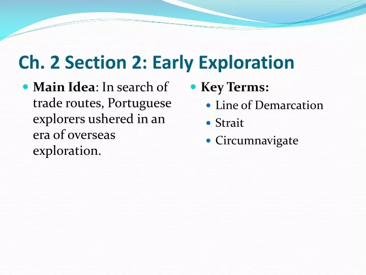 ch 2 section 2 early exploration