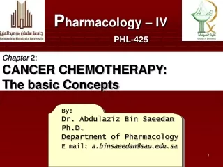 P harmacology – IV PHL-425