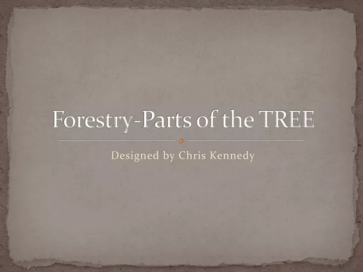 forestry parts of the tree