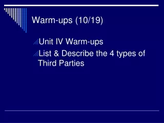 Warm-ups (10/19)
