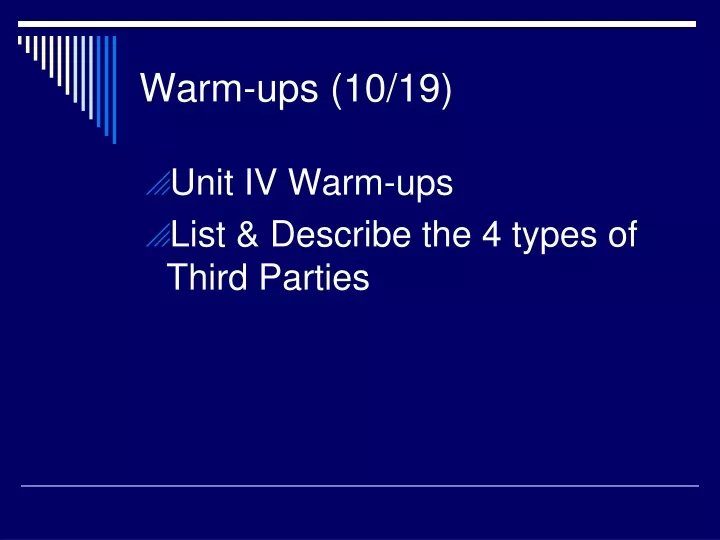 warm ups 10 19