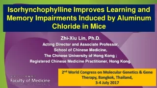 Isorhynchophylline Improves Learning and Memory Impairments Induced by Aluminum Chloride in Mice