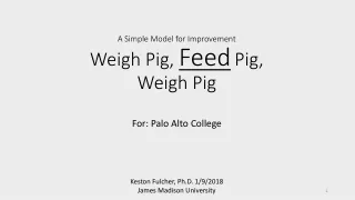 A Simple Model for Improvement Weigh Pig,  Feed Pig, Weigh Pig