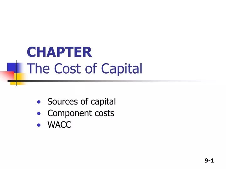 chapter the cost of capital