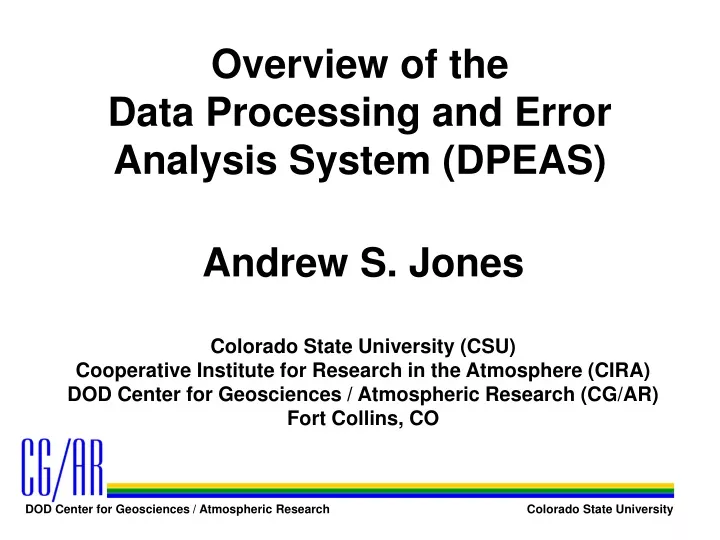 overview of the data processing and error analysis system dpeas