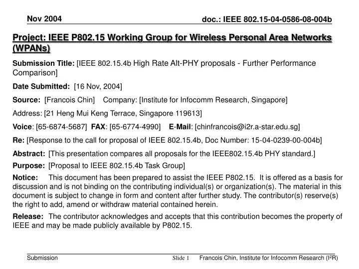 project ieee p802 15 working group for wireless