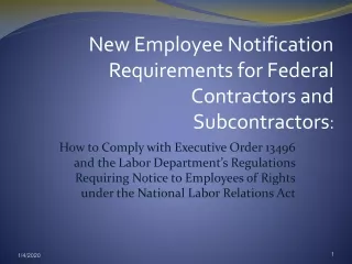 New Employee Notification Requirements for Federal Contractors and Subcontractors :