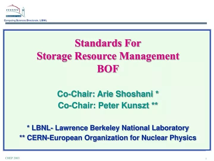 standards for storage resource management