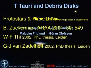 T Tauri and Debris Disks