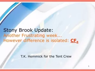 Stony Brook Update: Another Frustrating week... However difference is isolated:  CF 4