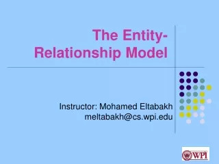 The Entity-Relationship Model