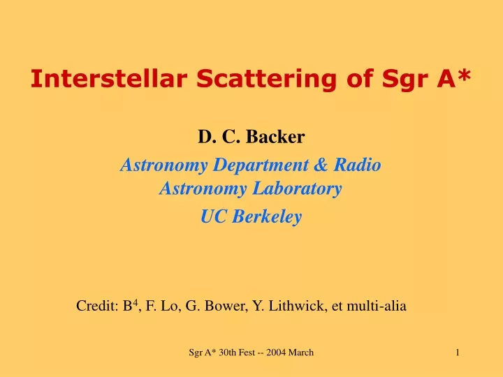 interstellar scattering of sgr a