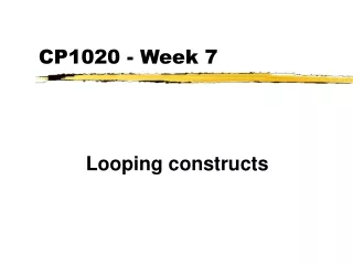 CP1020 - Week 7