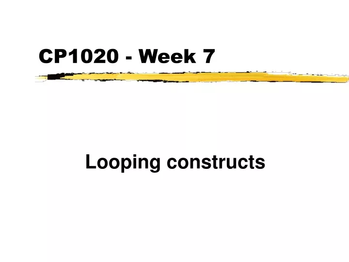 cp1020 week 7