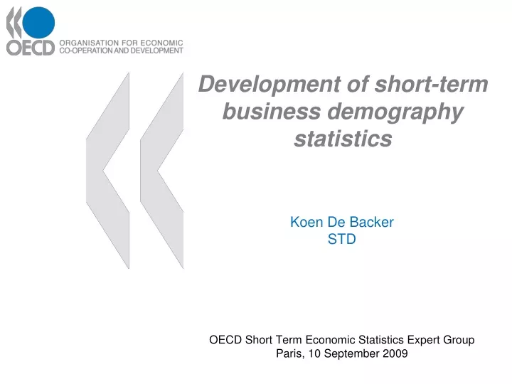 development of short term business demography