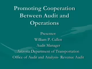 Promoting Cooperation Between Audit and Operations