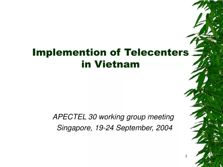 implemention of telecenters in vietnam