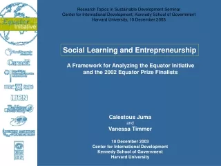 Social Learning and Entrepreneurship