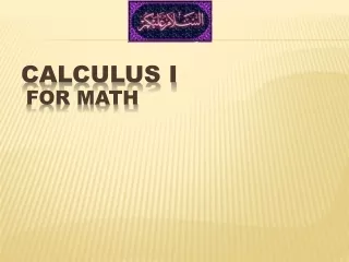 CALCULUS I for Math