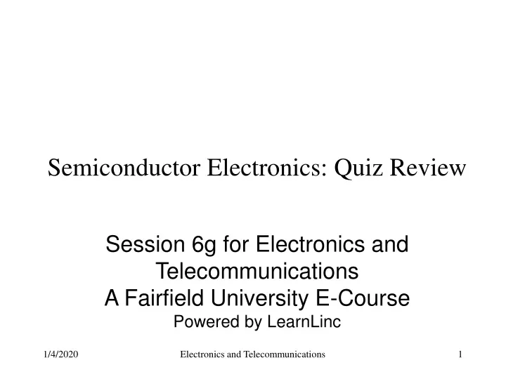 semiconductor electronics quiz review