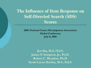 The Influence of Item Response on Self-Directed Search (SDS) Scores