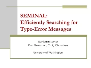 SEMINAL: Efficiently Searching for Type-Error Messages