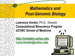 Mathematics and  Post-Genomic Biology