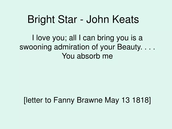 bright star john keats