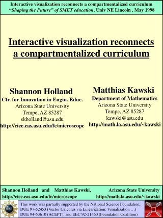 Interactive visualization reconnects  a compartmentalized curriculum