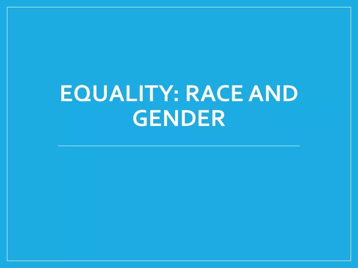 equality race and gender