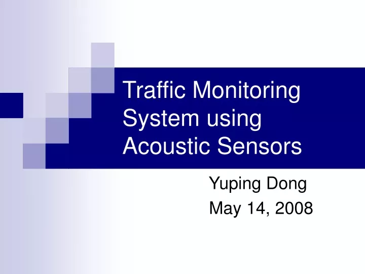 traffic monitoring system using acoustic sensors
