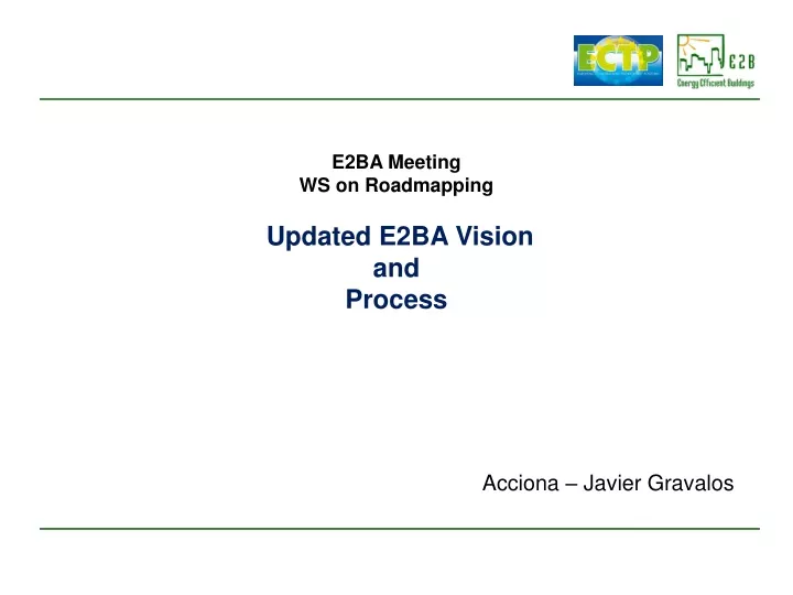 e2ba meeting ws on roadmapping updated e2ba