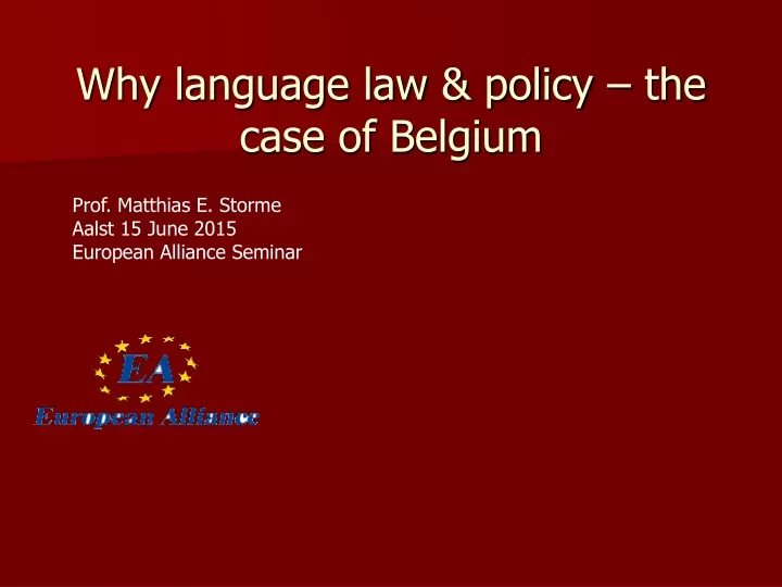why language law policy the case of belgium
