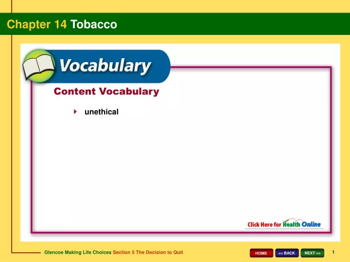 content vocabulary