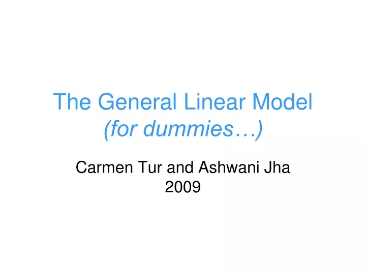 the general linear model for dummies