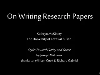 On Writing Research Papers