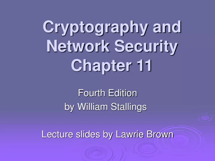 cryptography and network security chapter 11