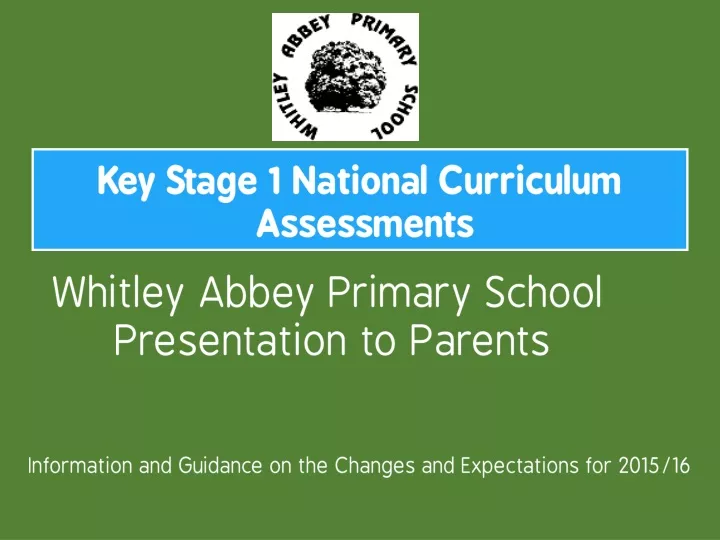 key stage 1 national curriculum assessments