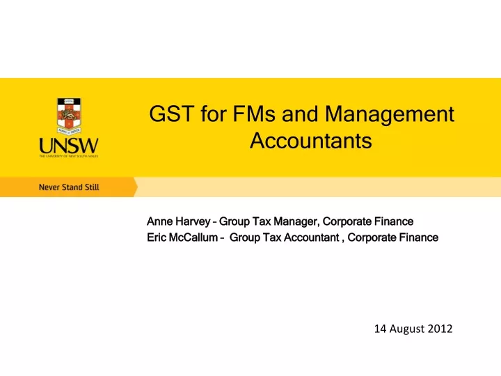 gst for fms and management accountants