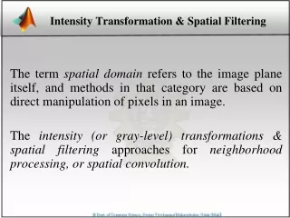 Intensity Transformation &amp; Spatial Filtering