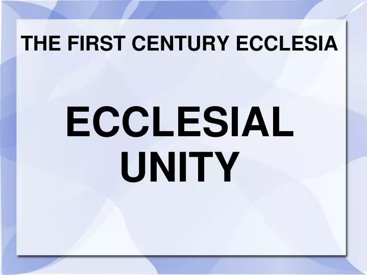ecclesial unity