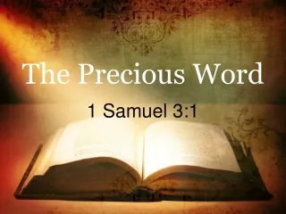 The Precious Word 1 Samuel 3:1