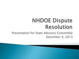 NHDOE Dispute Resolution