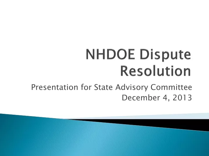 nhdoe dispute resolution